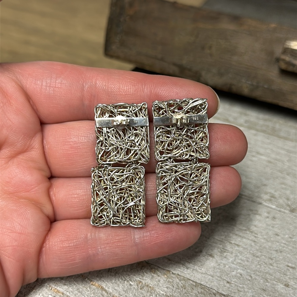 Sterling Silver 925 Great Shape Solid Mesh Wire W… - image 4